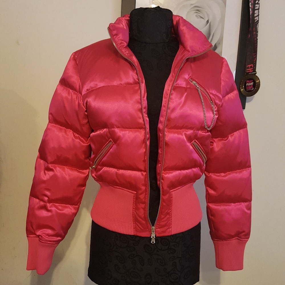 Express Bomber Puff Jacket with Zippers